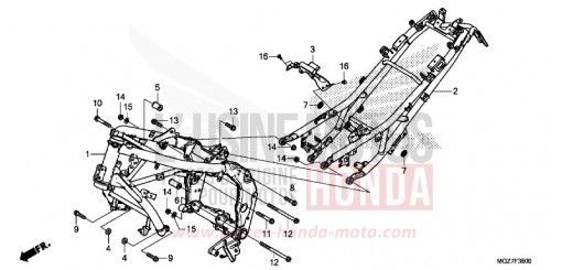 CARROSSERIE DE CHASSIS CB500XAF de 2015